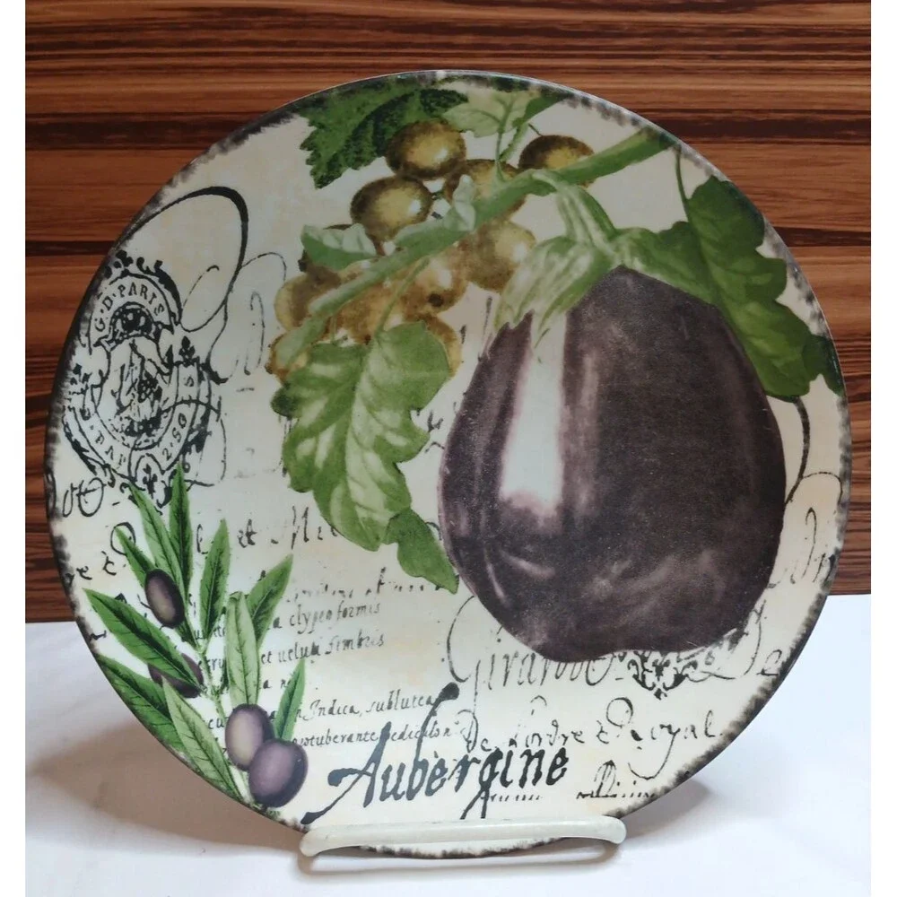 International Tre Sorello Botanical Veggies Aubergine Pasta Bowl